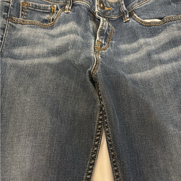 Blue Boot Cut Jeans with Contrast Stitching - Picture 2 of 4